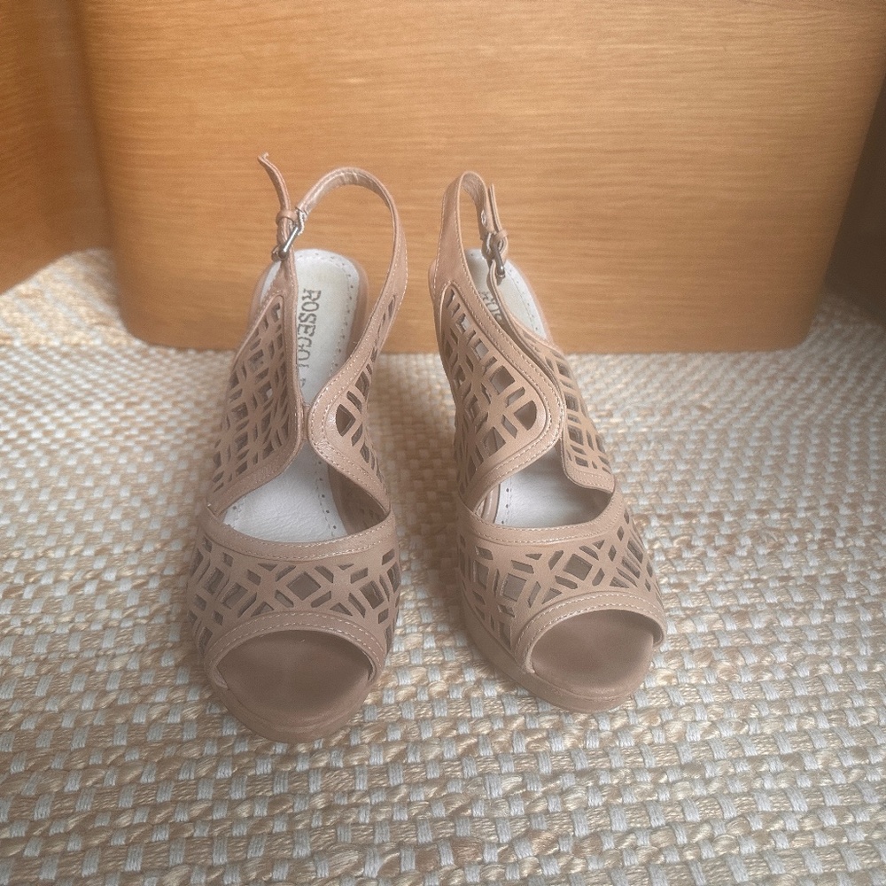 Rosegold Skin Tone Platform Sandals